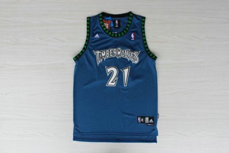 Maillot De Basket Minnesota Timberwolves Kevin Garnett 21 Tissus Sportif Fans Edition Bleu